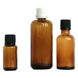 Szklane butelki z olejkiem eterycznym w kolorze bursztynu, 100 ml, 30 ml, 10 ml, z zakraplaczem