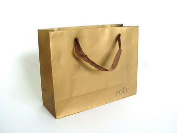 Wysokiej jakości drukowane torby papierowe z brązowego wosku rzemieślniczego na zakupy
