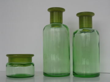 Butelki szklane na olejki eteryczne w kolorze zielonym 200 ml 150 ml 50 g z reduktorem i zakrętką